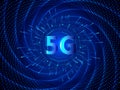 5G connectivity of digital data and conceptual futuristic information technology using artificial intelligence AI. Royalty Free Stock Photo